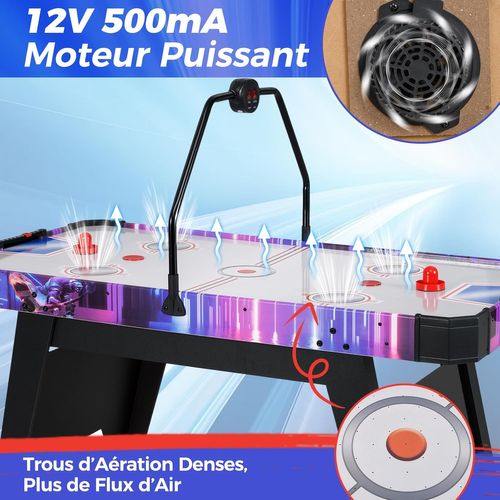 Table De à Air Avec Marqueur Électronique LED Et Ventilateur 12v, 144cm Avec 2 Palets