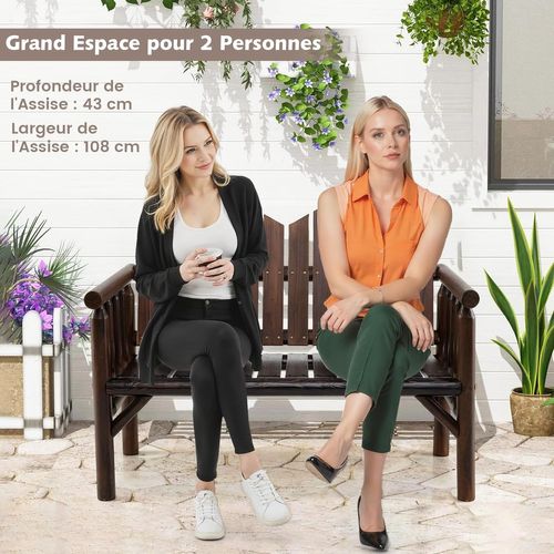 Fautuil De Jardin Exterieur En Bois, Dossier Incliné, Siège à Lattes, 120 X 68 X 99 Cm (brun)