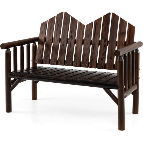 Fautuil De Jardin Exterieur En Bois, Dossier Incliné, Siège à Lattes, 120 X 68 X 99 Cm (brun)