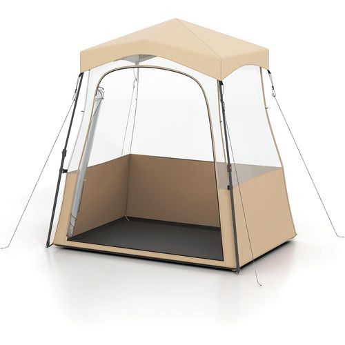 Tente Bulle Pop-up Transparente Pvc, Portable Toutes Saisons,183 X 135 X 175 Cm,marron