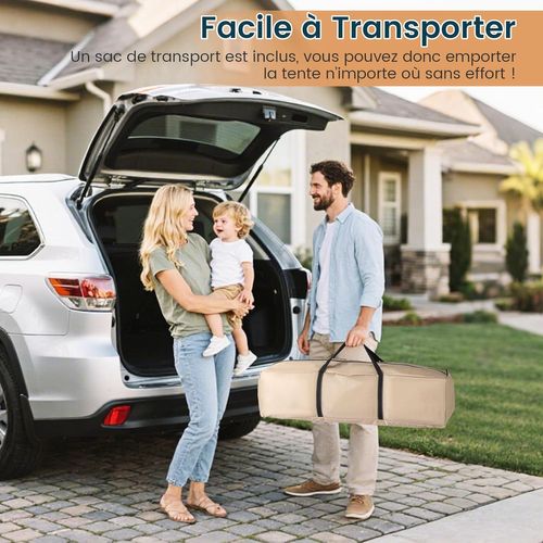 Tente Bulle Pop-up Transparente Pvc, Portable Toutes Saisons,183 X 135 X 175 Cm,marron