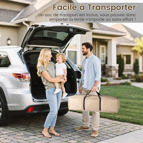 Tente Bulle Pop-up Transparente Pvc, Portable Toutes Saisons,160 X 160 X 176 Cm，marron