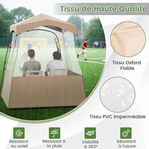 Tente Bulle Pop-up Transparente Pvc, Portable Toutes Saisons,180 X 180 X 193 Cm，marron