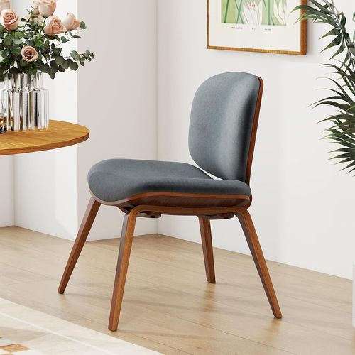 Fauteuil Scandinave De Salon Avec Cadre Et Pieds En Bois, Chaise Rembourrée (brun + Gris Foncé)