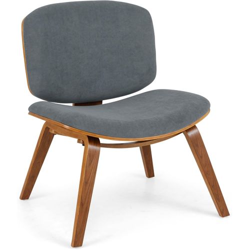 Fauteuil Scandinave De Salon Avec Cadre Et Pieds En Bois, Chaise Rembourrée (brun + Gris Foncé)