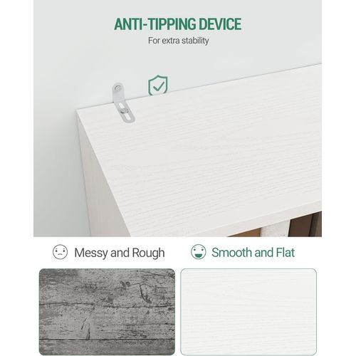 Bibliothèque à 10 Compartiments, Compartiments Ouverts, Étagère De Rangement à 4 Niveaux, Blanc