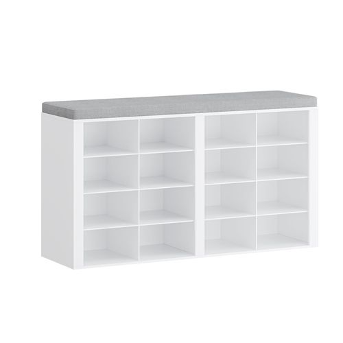Banc à Chaussures, Support à Chaussures Avec Siège, Banc Avec Rangement, Coussin, 6 Compartiments