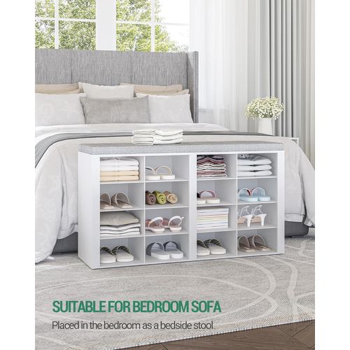 Banc à Chaussures, Support à Chaussures Avec Siège, Banc Avec Rangement, Coussin, 6 Compartiments