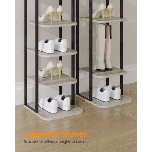 Étagère à Chaussures Verticale à 6 Niveaux, Pour Petits Espaces, Autoportante, Ivoire Clair