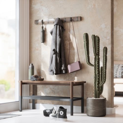 Porte Manteaux Flip 8 Crochets Gris / Peuplier