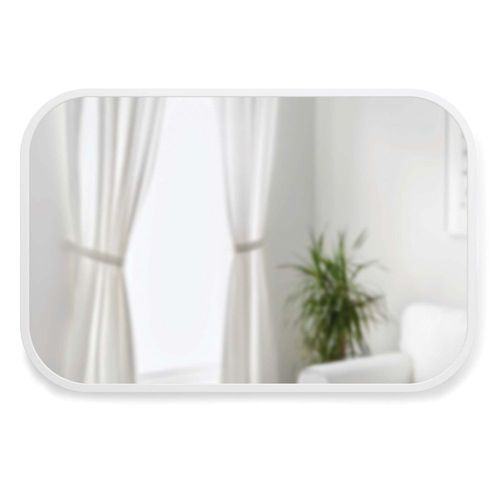 Miroir Rectangulaire Rebord Caoutchouc 61 X 91 Cm Hub Blanc