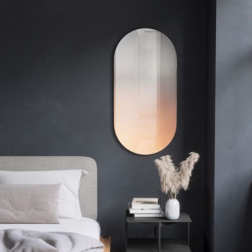 Miroir Ovale Effet Brumeux Rosé 45 X 91 Cm Misto