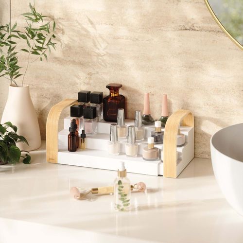 Étagère à Épices Extensible 3 Niveaux Bellwood Blanc Et Naturel