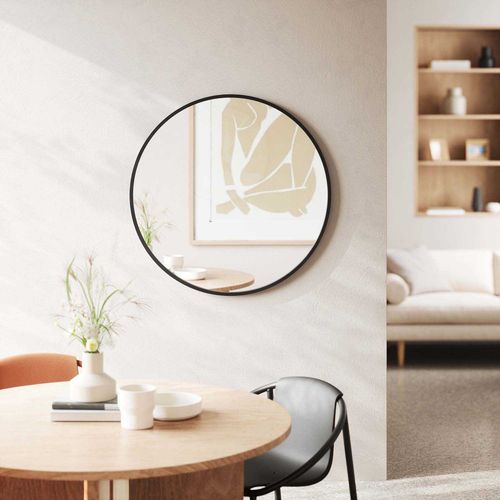 Miroir Rond 94 Cm Hub Noir