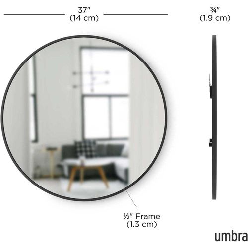 Miroir Rond 94 Cm Hub Noir