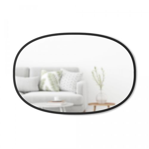 Miroir Hub Large Ovale Bord Caoutchouc Noir 61 X 91 Cm