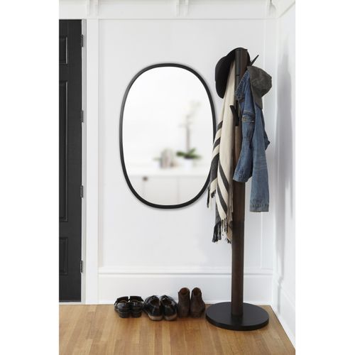 Miroir Hub Large Ovale Bord Caoutchouc Noir 61 X 91 Cm