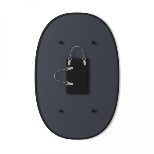 Miroir Hub Large Ovale Bord Caoutchouc Noir 61 X 91 Cm