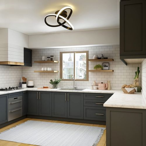 Plafonnier LED Salon 3 Lames Entrelacées 25/40cm Moderne Pour Chambre Couloir