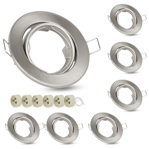 Spot Encastré LED 6 Avec Douille Gu10 30° Spot LED Halogène Argenté