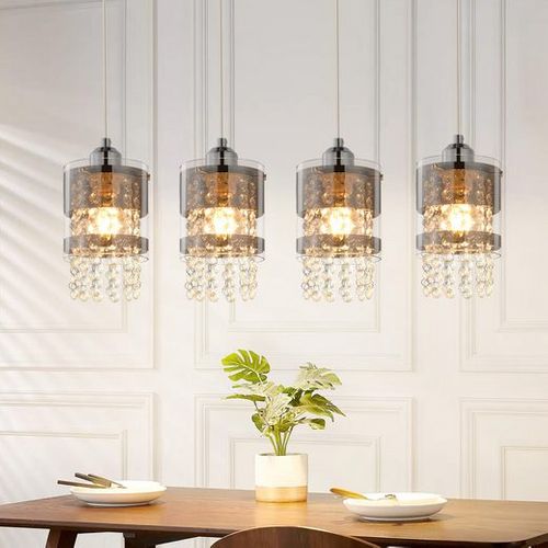 Suspension Salon Moderne 150cm Table Pendante Cristal Corridor