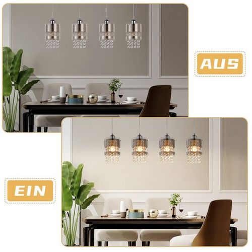 Suspension Salon Moderne 150cm Table Pendante Cristal Corridor