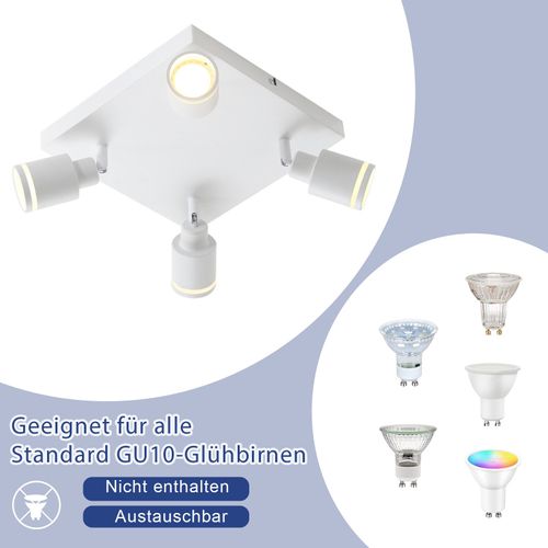 Spot De Plafond 4 Flammes Orientable Plafonnier De Cuisine Pour Bureau Chambre à Coucher