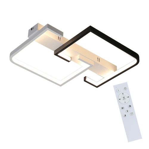 Plafonnier LED Salon Dimmable Avec Télécommande Plafonnier Noir 35w
