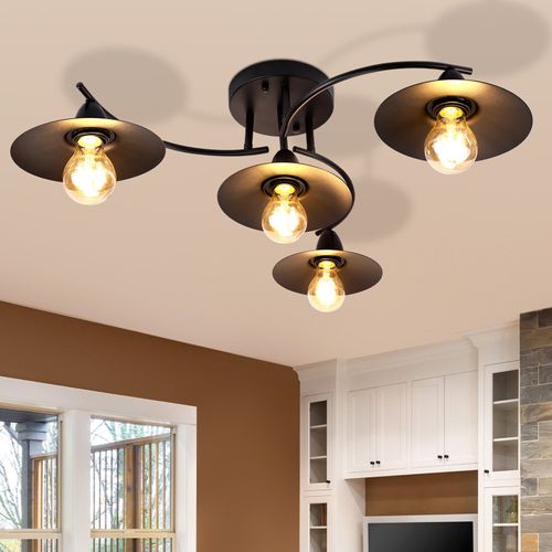Suspension Industrielle E27 Noire 22cm - Métal - Lustre Design Rétro