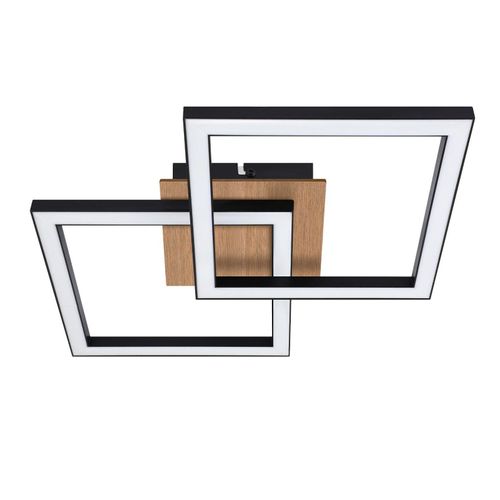 Plafonnier LED Noir Bois 3000k Blanc Chaud Design Moderne 24w
