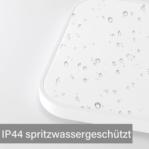 Plafonnier LED Ip44 27cm 4000k 19w Plat Carré Pour Chambre Salle De Bain Couloir Cuisine