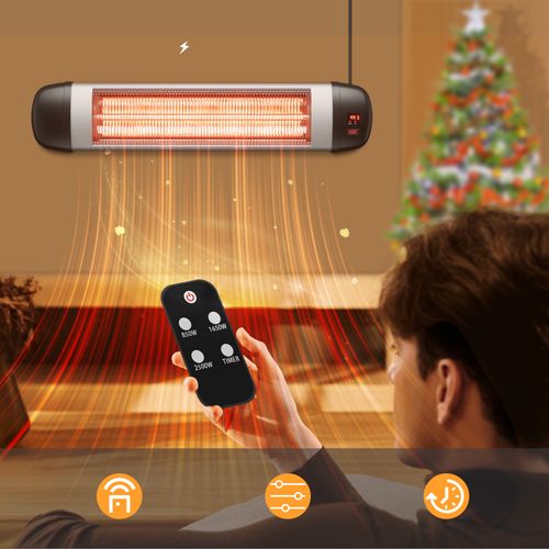 Chauffage Terrasse Infrarouge Infrarouge 2500w Avec Télécommande Montage Mural 3 Niveaux