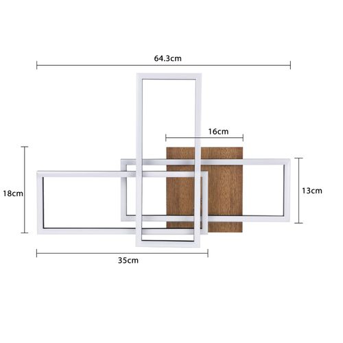 Plafonnier LED Chambre Cadre Noir 102cm Dimmable Avec Télécommande Moderne Intensité Variable
