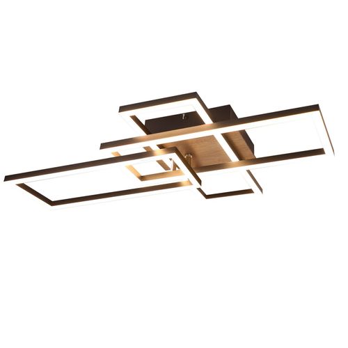 Plafonnier LED 3000k Bois Noir Lampe De Chambre Moderne Design Plafonnier 32w Blanc Chaud