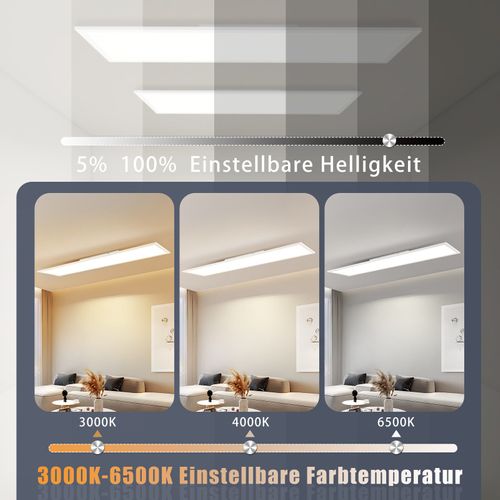 Panneau LED 120x30 Dimmable Avec Télécommande 40w
