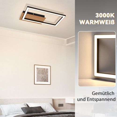 Plafonnier LED Plafonnier Moderne 12w Bois 3000k