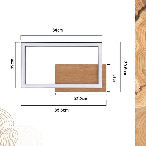 Plafonnier LED Plafonnier Moderne 12w Bois 3000k