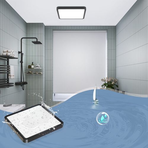 Plafonnier LED Plat 23cm 6500k 18w Carré Chambre Noir LED Intégré En Permanence