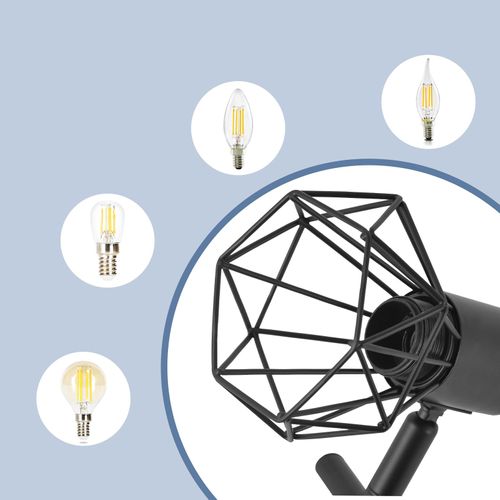 Spot De Plafond LED 3 Ampoules Noir Vintage Orientable 350° Spot Industriel E14