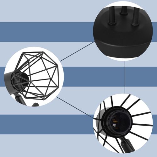 Spot De Plafond LED 3 Ampoules Noir Vintage Orientable 350° Spot Industriel E14