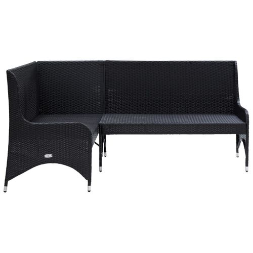 Canapés D'angle De Jardin 2 Pièces Résine Tressée Noir