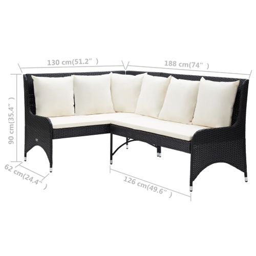 Canapés D'angle De Jardin 2 Pièces Résine Tressée Noir