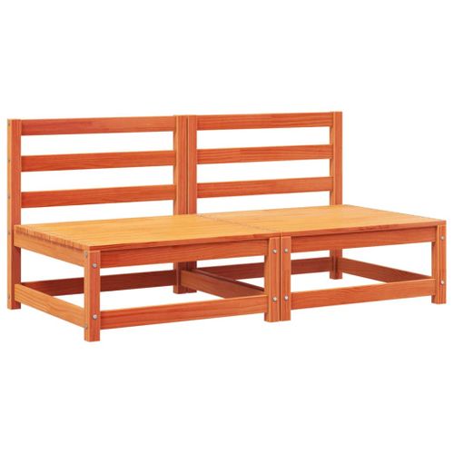 Canapés De Jardin Sans Accoudoirs Coussins 2pcs Bois Massif Pin