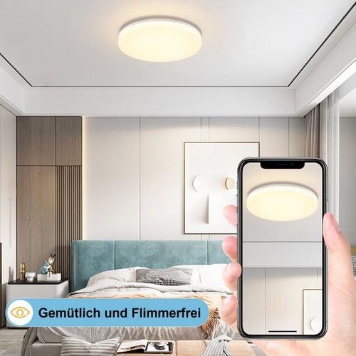 Plafonnier LED Salon 22cm 18w Lampe De Salle De Bain Angle Ip54 Chambre Cuisine