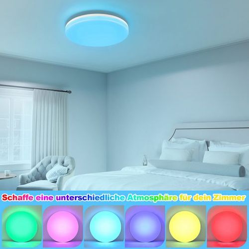 Plafonnier LED Salon 22cm 18w Lampe De Salle De Bain Angle Ip54 Chambre Cuisine