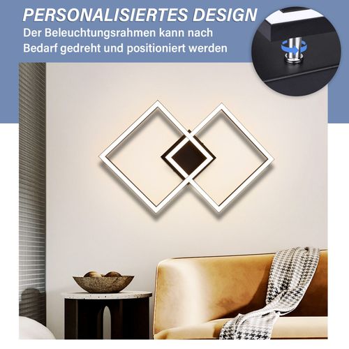 Plafonnier LED Salon Angulaire 24w 3000k Blanc Chaud Moderne Éclairage De Plafond