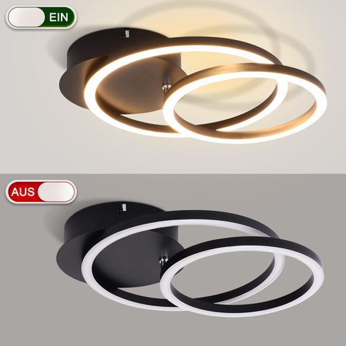 LED Plafonnier Salon 2 Anneaux Moderne Rond Plafonnier 24w 3000k Couloir Hôtel