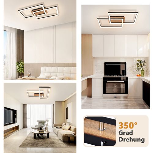 Plafonnier LED Salon Moderne 24w Lampe De Cuisine Blanc Chaud Noir Rétro Couloir