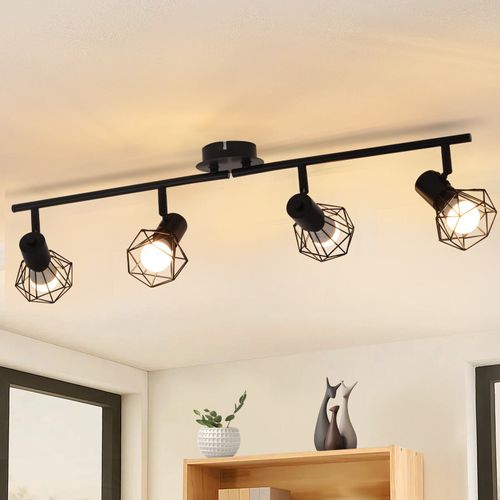 Plafonnier 3/4 Flammes Spots De Plafond - Blanc/noir Rétro Orientable Couloir