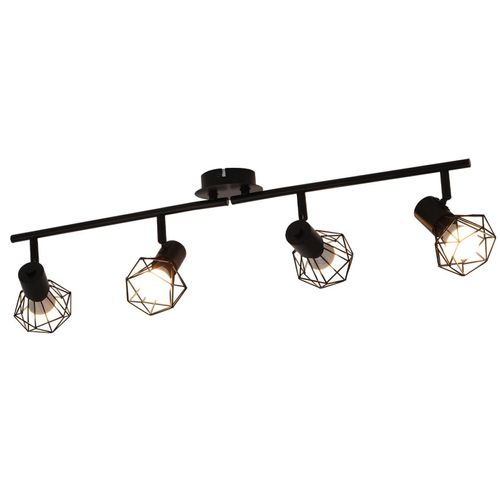 Plafonnier 3/4 Flammes Spots De Plafond - Blanc/noir Rétro Orientable Couloir